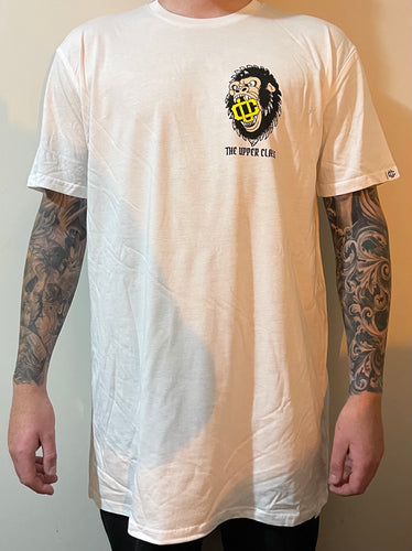 Limited edition white tall tee gorilla print